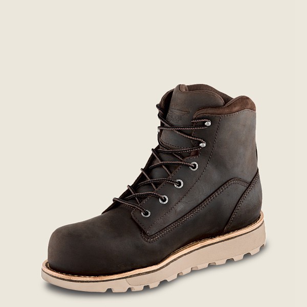 Red Wing Safety Bot Erkek - Traction Tred Lite - 6-Inch Waterproof Toe - Koyu Kahverengi - 08IQGSAWC